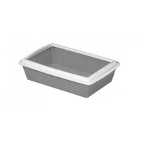 Toaleta pro kočky TRAY 2 - kočičí WC s okrajem, 50x35x12cm, kamenně šedá